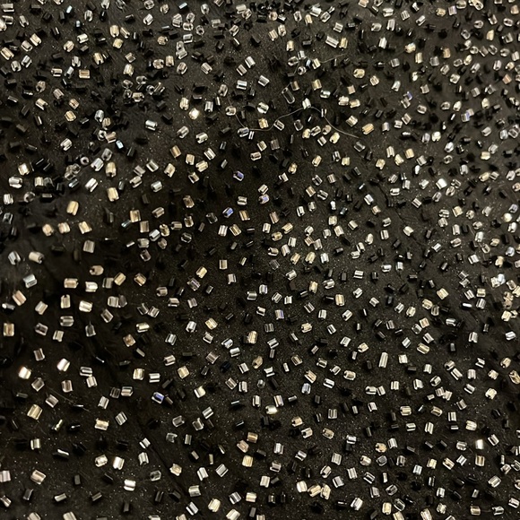 Vintage 90’s 100% Silk Beaded Dress Silk Dress Backless Gown Prom Black Cher - Picture 16 of 16